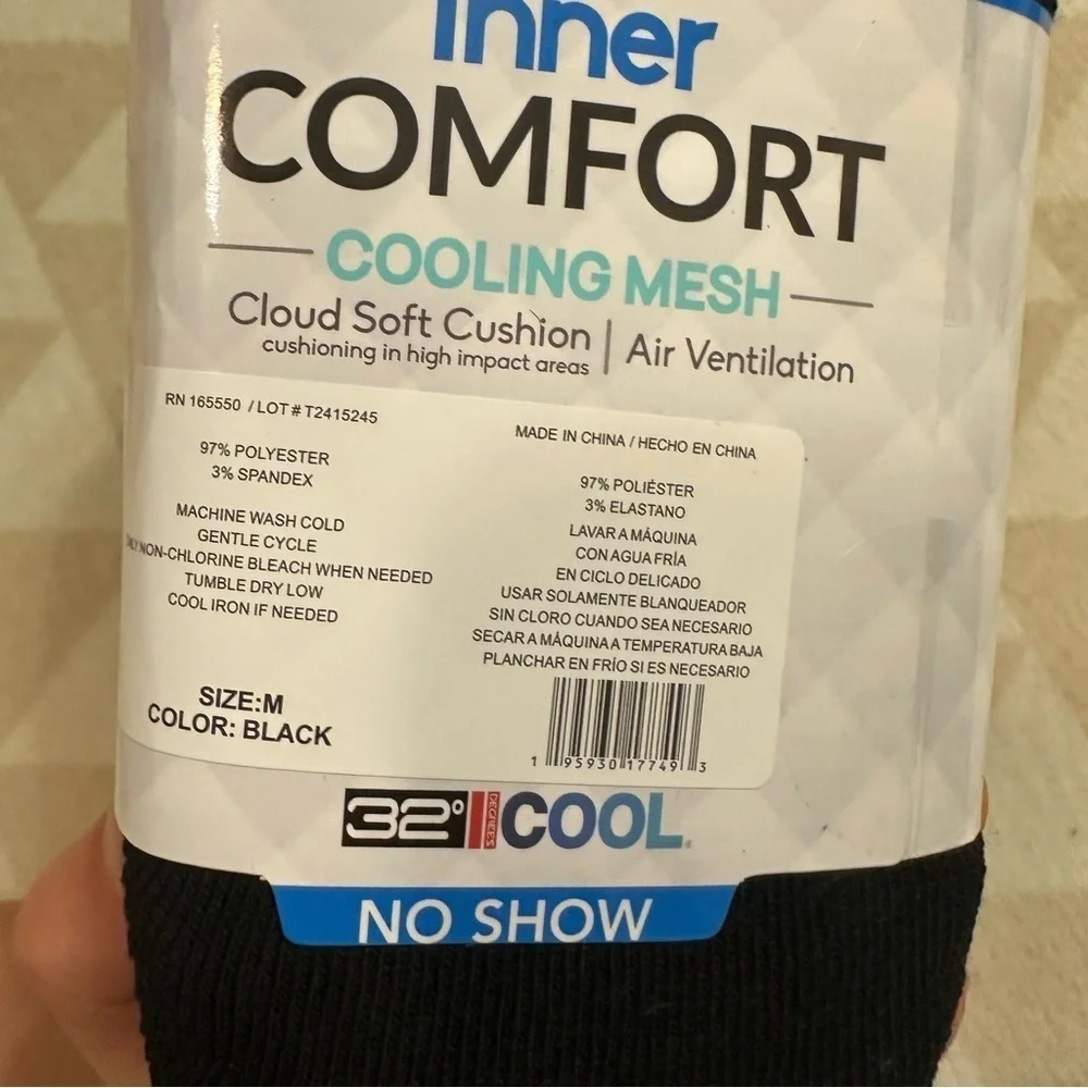 32 degrees MEN'S 6-PACK COOL COMFORT NO SHOW SOCKS